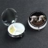 Little White Bulldog Pill Box 3 Compartment Round Portable Pill Case for Pocket or Purse Small Weekly Medicine Planner Travel Pillbox with Mirror Decorative Metal Vitamin Holder Gifts view 1