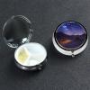 Night in The Desert Pill Box 3 Compartment Round Portable Pill Case for Pocket or Purse Small Weekly Medicine Planner Travel Pillbox with Mirror Decorative Metal Vitamin Holder Gifts view 1