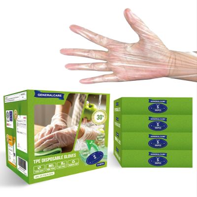 GENERALCARE Disposable TPE Cooking Gloves, Ideal for Cleaning and Food Prep, Latex & Powder Free, Food safe,M,4X100PCS