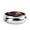 Classic Car Pill Box 3 Compartment Round Portable Pill Case for Pocket or Purse Small Weekly Medicine Planner Travel Pillbox with Mirror Decorative Metal Vitamin Holder Gifts view 4