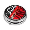 Pill Box 3 Compartment Small Pill Case for Purse & Pocket Red Leopard and Zebra Animal Round Pill Box Cute Vitamins Fish Oil Supplements Storage Box Portable Pill Containe Travel Gift view 2