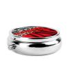 Pill Box 3 Compartment Small Pill Case for Purse & Pocket Red Leopard and Zebra Animal Round Pill Box Cute Vitamins Fish Oil Supplements Storage Box Portable Pill Containe Travel Gift view 3