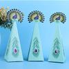 50pcs Peacock Candy Boxes, Peacock Triangle Shape Party Supplies Chocolate Boxes for Wedding, Kids Birthday Party Decorations (Peacock) view 1