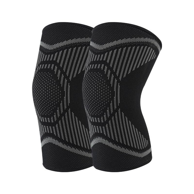 1 Pair Kids Knee Brace Elastic Breathable Knee Compression Sleeve Knee Support Pad for Basketball Volleyball Dance Tennis Running Cycling (Black, Medium)