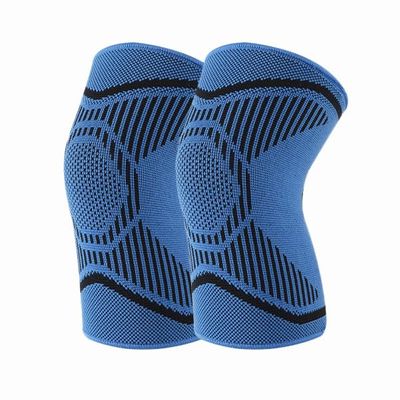 1 Pair Kids Knee Brace Elastic Breathable Knee Compression Sleeve Knee Support Pad for Basketball Volleyball Dance Tennis Running Cycling (Blue, Medium)