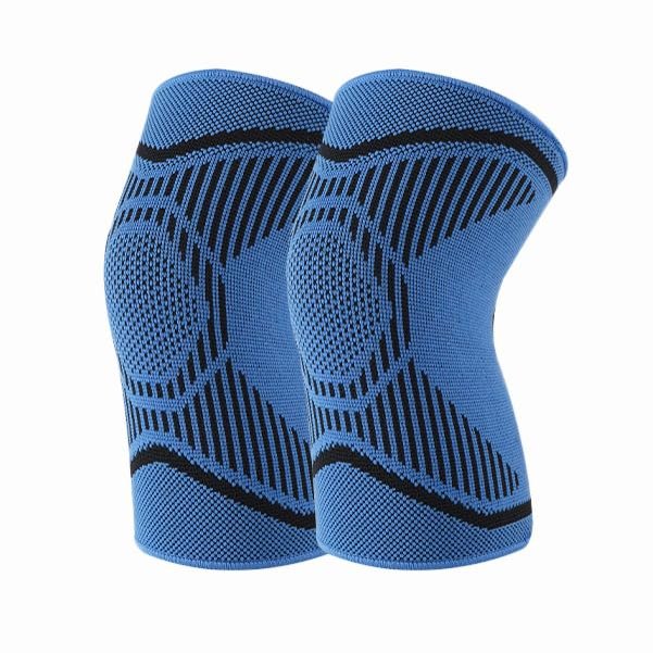 1 Pair Kids Knee Brace Elastic Breathable Knee Compression Sleeve Knee Support Pad for Basketball Volleyball Dance Tennis Running Cycling (Blue, Medium)