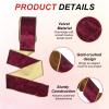 PATIKIL 2.5 Inch x 10 Yards Velvet Wired Ribbon, Velvety Gold Crushed Ribbons Double Faced Gift Wrapping Binding for Crafts Bow Wreaths Chrismas Tree Decorations, Wine Red view 3