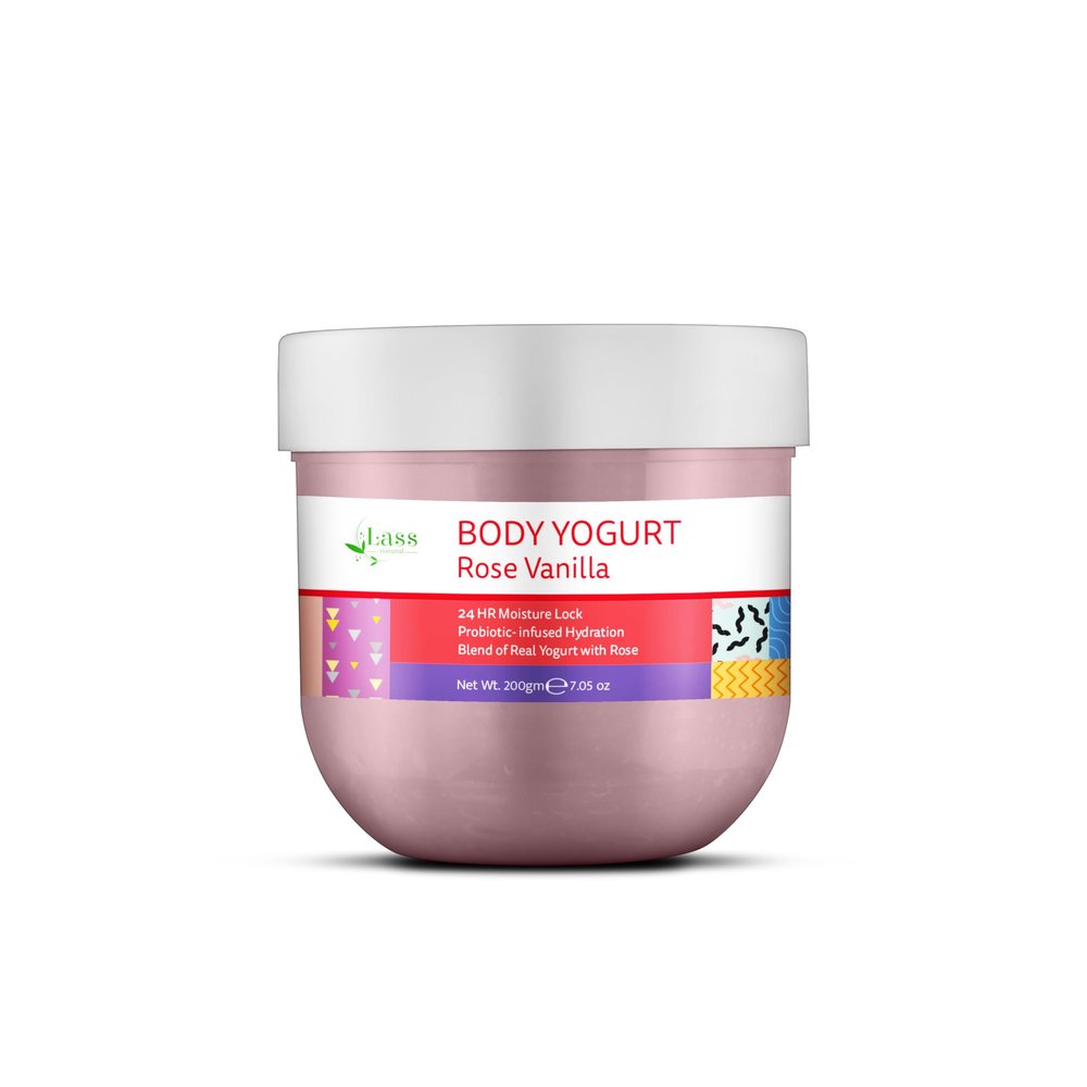 Lass Natural Body Yogurt: 24-Hour Hydration and a Sweet Summer Scent |Normal to Dry |Rose and Vanilla