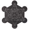 Shungite Charging Plate Metatron - Matte Finish - Engraving of the Sacral Symbol Cube of Metatron - Charging Plate for Crystals Plant and Drinking - Each one has a Certificate of Authenticity view 1