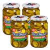 Best Maid Products - 24 Ounce Glass Jars Baby - Dill, Kosher, Hamburger Slices, Garlic Bites, Habanero Chips, & Xtreme Hot Pickles (4 Pack, Fresh Pack Hamburger Slices w/Sea Salt) view 1