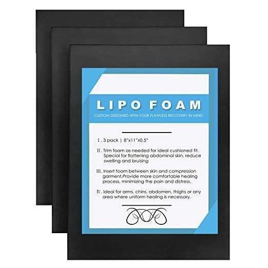 6 Cayenave Lipo Foam medical Approved Post Surgery Foam Sheets Board 2 pack (Black Pack)
