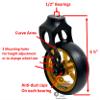 Wheelchair Caster Fork with Soft Caster. Black/Gold Combination withg 5 x 1.40 wheel view 2
