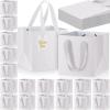 Windyun 50 Pcs Mini Paper Gift Bags with Handle 6 x 6 x 6'' Square Small Favor Bag with DIY Thank You Tag for Christmas Birthday Wedding Bridal Shower Bridesmaid Graduation Party (White) view 1