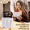 Windyun 50 Pcs Mini Paper Gift Bags with Handle 6 x 6 x 6'' Square Small Favor Bag with DIY Thank You Tag for Christmas Birthday Wedding Bridal Shower Bridesmaid Graduation Party (White) view 4