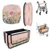 Luarisgur Mothers Day Rollator Walker Accessories for Walkers 3 Pieces Set Floral Rollator Seat and Back Rest Covers Rollator Walker Basket with Big Capacity & Never Tipping Over view 1