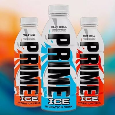 Prime Ice Sports Drink - Three (3) Bottles of 16.9 Fl oz Hydration Beverage Blue Chill, Orange & Red Chill. Logan Paul
