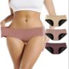 TIICHOO Period Panties Women Heavy Flow Soft Menstrual Incontinence Underwear Leakproof 3 Pack (X-Large, Beige/Rose Gold/Brown) view 1
