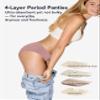 TIICHOO Period Panties Women Heavy Flow Soft Menstrual Incontinence Underwear Leakproof 3 Pack (X-Large, Beige/Rose Gold/Brown) view 3