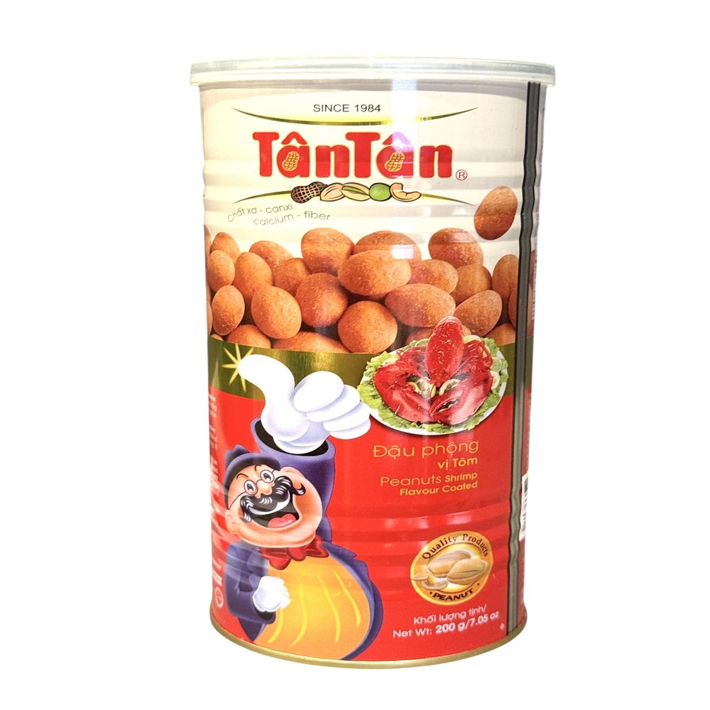 1 Pack - Shrimp Flavour Peanuts - Dau Phong Vi Tom - 7 Oz per Can