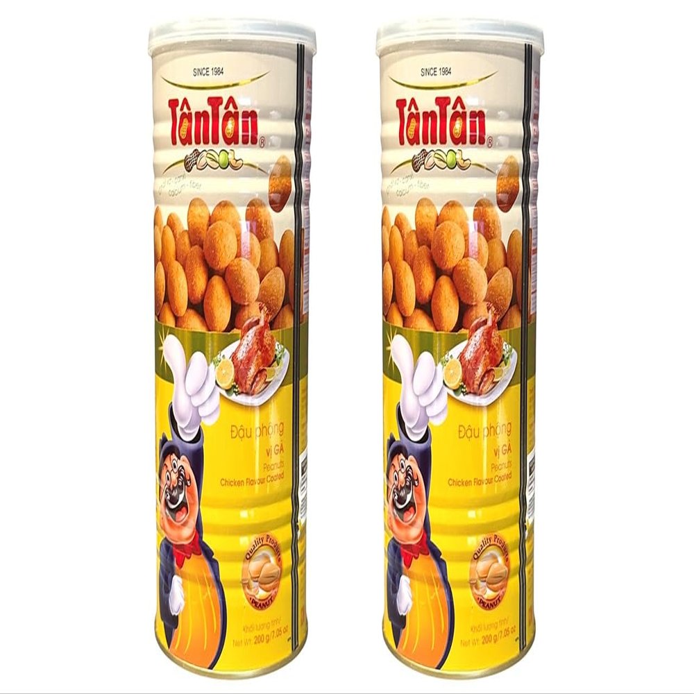 2 Packs - Chicken flavour Peanuts - Dau Phong Vi Ga - 7 Oz per Can with 2 Cans per Order