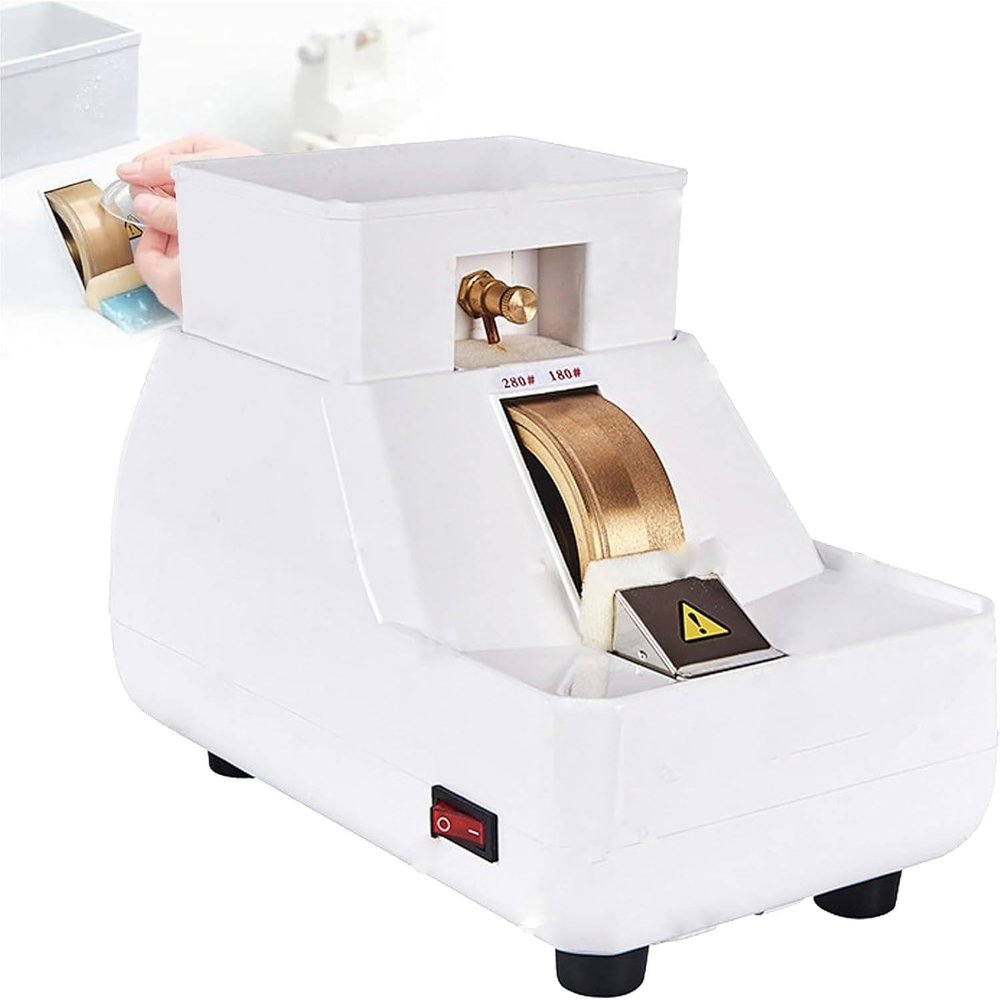 KJZQLMZ Manual Optical Lens Grinder with Removable Water Tank, Edge Grinder Hand Edge Grinder Processing Grinder milling Machine, roughing and V-Groove