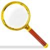 10x Handheld Magnifier, Reading Magnifier for Children and Seniors, Suitable for Hobby and Science, 90mm Plastic Gold-Plated Frame with Electroplated Gold Handle view 1