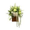 Artificial Floral Wreath for Front Door, White Green Flowers Wall Basket Wreath, Greenery Wreaths, 15 "W x 28 "H x 10 "D, Hanging Decorations for Livingroom Bedroom view 2
