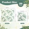 200Pcs Greenery Guest Napkins Paper Disposable Green Leaves Hand Towels Decorative Dinner Napkin Paper for Bathroom Baby Shower Wedding Birthday Party Supplies Table Decor(6.5 * 6.5 inch) view 2