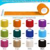 120 Pack Colorful Self Adhesive Bandage Wrap Bulk 2 Inch x 5 Yards Cohesive Bandage,Vet Wrap Breathable Elastic Self-Adherent Tape for Stretch Athletic Sports Wrist Ankle Dogs Pet Vet Wrap 12 Colors view 2