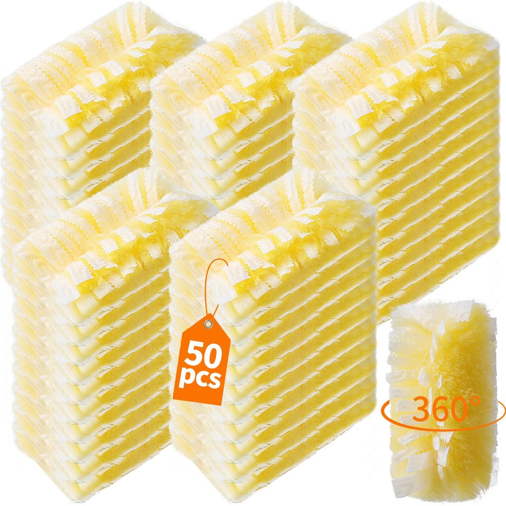 Senowi 50 Count 360 Heavy Duty Duster Refills Compatible with Swiffer, Larger Size-Extra Thick Electrostatic Disposable dusters Refill for Electronics, Furniture, Blinds, Ceiling Fans, Unscented