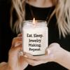 Jewelry Making Enthusiast's Gift: 9oz Vanilla Soy Candle, Eat. Sleep. Jewelry Making. Repeat., Birthday Unique Gifts from Friends view 2