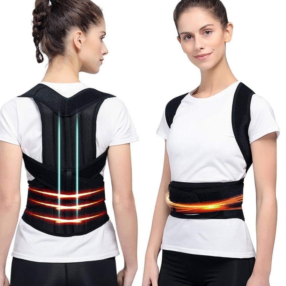 XS-5XL Plus Size Back Brace Posture Corrector Women Men Full Back Support Straps Shoulder Straightener Student Teenagers Scoliosis Hunchback Correction Posture Trainer(Medium)