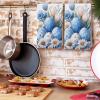 FADADII11 Kitchen Dish Towels Easter Egg Water Absorbent Hand Towels Watercolor Flower Tea Towels Dish Cloths for Kitchen Cleaning Drying 2 Pack view 4