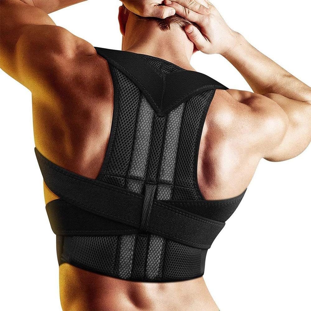 XS-5XL Plus Size Adjustable Posture Corrector Men Women Shoulder Neck Lumbar Brace Full Back Support Belt Teenager Student Scoliosis and Hunchback Correction(3X-Large)