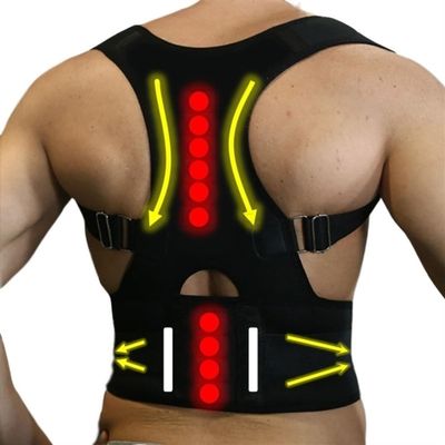 Magnetic Posture Corrector Back Brace for Women Men Orthopedic Corset Adjustable Upper Back Straightener Humpback Correction Belt Back Pain Relief Improve Thoracic Kyphosis(Black,Small)