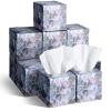 Fourluoo 12 Pack Facial Tissues Cube Boxes 600 Sheets 3 Ply Square Design view 1