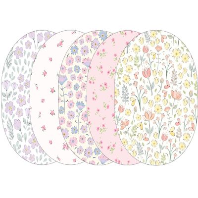 Glucomart Universal Adhesive Patches for Dexcom G6 & Dexcom G7, Stelo, Guardian, and Libre CGM Sensors (5 Count) Maximum Strength CGM Patches (Spring Floral Variety Pack) (Universal)