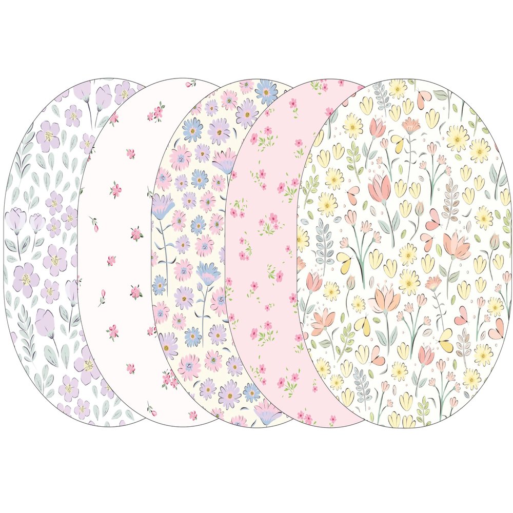 Glucomart Universal Adhesive Patches for Dexcom G6 & Dexcom G7, Stelo, Guardian, and Libre CGM Sensors (5 Count) Maximum Strength CGM Patches (Spring Floral Variety Pack) (Universal)