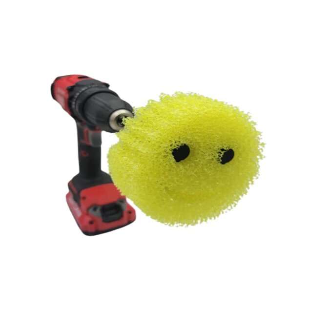 Scrub Sponge Drill Adapter | Electric Sponge Cleaner | Effective Household Cleaning | Drill Attachments | for Guys Him Dad Boyfriend (Brown)