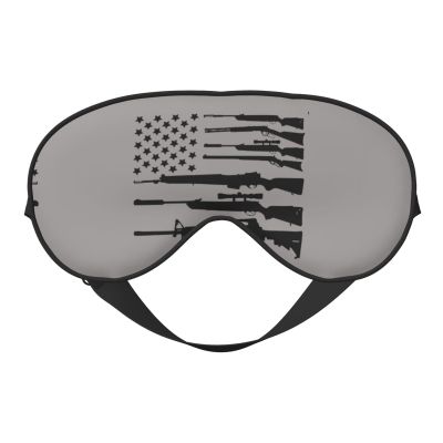 Gun America Flag Art Pattern Sleep Mask Adjustable Strap Blocks Light for Night Sleeping Travel Office Naps Aldult