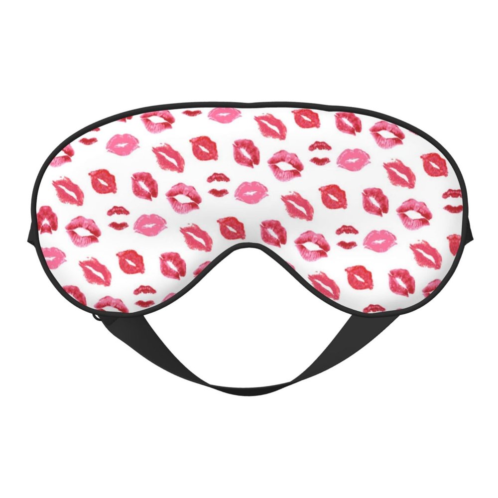 Love Lipstick Blackout Sleep Eye Mask Sleeping Mask for Women Men Sleeping Travel Yoga Naps