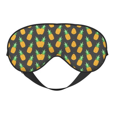 Cute Pineapple Pattern Sleep Mask Adjustable Strap Blocks Light for Night Sleeping Travel Office Naps Aldult