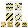 100 PCS Black Gold Polka Dots Star Stripe Cellophane bags(4x4 Inch) Colorful Self Sealing Cookie Treat Snack Goodie Candy Goody Gifts Bags for Graduation Birthday Holiday Party Favors Supplies Wrap view 1