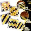 100 PCS Black Gold Polka Dots Star Stripe Cellophane bags(4x4 Inch) Colorful Self Sealing Cookie Treat Snack Goodie Candy Goody Gifts Bags for Graduation Birthday Holiday Party Favors Supplies Wrap view 3