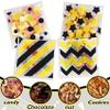 100 PCS Black Gold Polka Dots Star Stripe Cellophane bags(4x4 Inch) Colorful Self Sealing Cookie Treat Snack Goodie Candy Goody Gifts Bags for Graduation Birthday Holiday Party Favors Supplies Wrap view 4