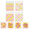 100 PCS Pink Gold Polka Dots Star Stripe Cellophane bags(4x4 Inch) Colorful Self Sealing Cookie Treat Snack Goodie Candy Goody Gifts Bags for Baby Shower Birthday Holiday Party Favors Supplies Wrap view 1