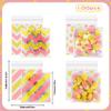 100 PCS Pink Gold Polka Dots Star Stripe Cellophane bags(4x4 Inch) Colorful Self Sealing Cookie Treat Snack Goodie Candy Goody Gifts Bags for Baby Shower Birthday Holiday Party Favors Supplies Wrap view 2