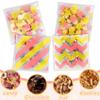 100 PCS Pink Gold Polka Dots Star Stripe Cellophane bags(4x4 Inch) Colorful Self Sealing Cookie Treat Snack Goodie Candy Goody Gifts Bags for Baby Shower Birthday Holiday Party Favors Supplies Wrap view 4