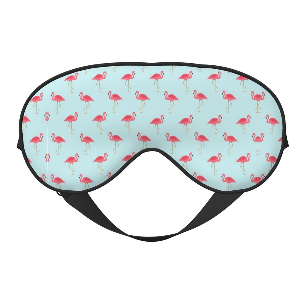 Cute Lovely Flamingos Sleep Mask Adjustable Strap Blocks Light for Night Sleeping Travel Office Naps Aldult