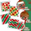 100 PCS Red Green Polka Dots Star Stripe Cellophane bags(4x4 Inch) Colorful Self Sealing Cookie Treat Snack Goodie Candy Goody Gifts Bags for Christmas Birthday Holiday Party Favors Supplies Wrap view 3